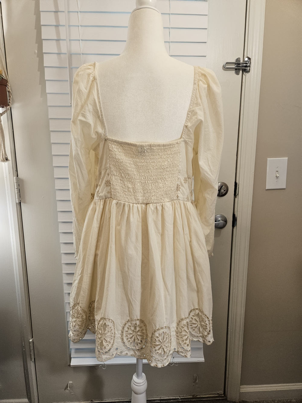 AE American Eagle Cottagecore Cream Sweetheart Ruched Embroidered Sz XL - Picture 5 of 11
